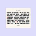 A typographic art print featuring a quote by Errin Haines from The 19th, presented on a light off-white square card against a solid periwinkle purple background.